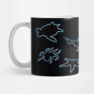 Minimalist ocean animals Mug
